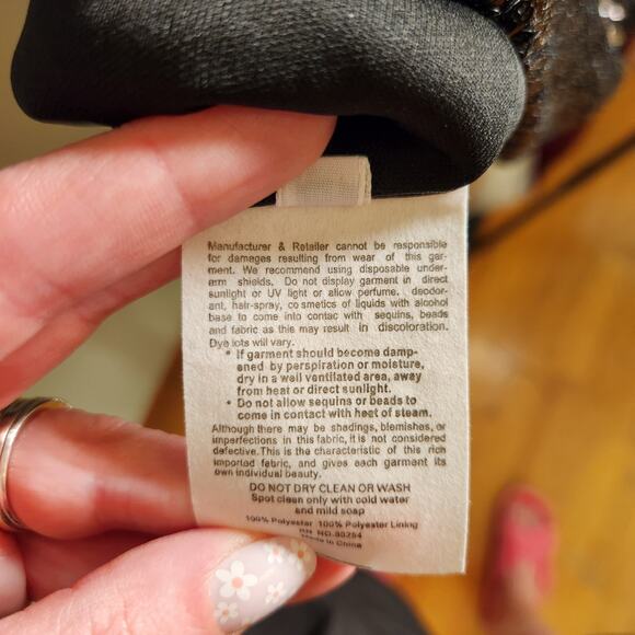 ALYCE PARIS NWT Black Sequin Mini Dress with Feathered Mesh Bodice, Size 6 - Picture 13 of 13